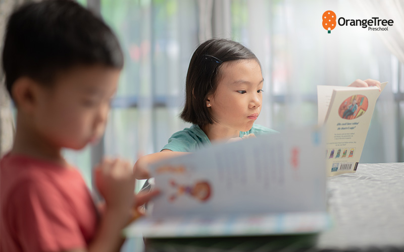 Children reading books, fostering a love for learning.